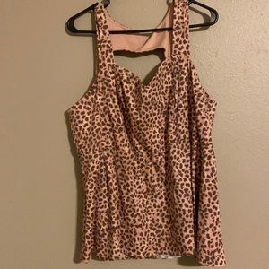 Pink leopard sweetheart peplum torrid tank size 2